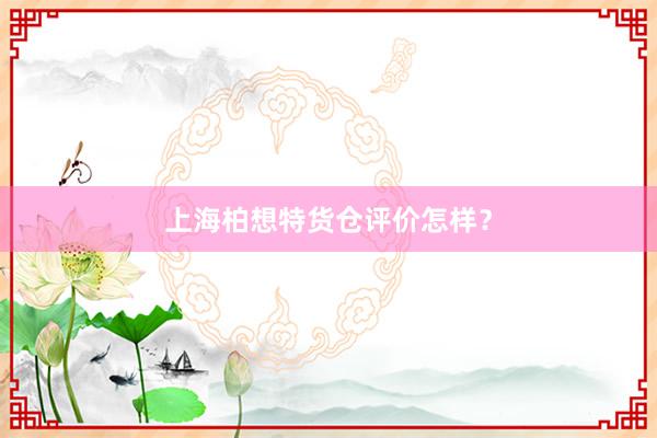 上海柏想特货仓评价怎样？